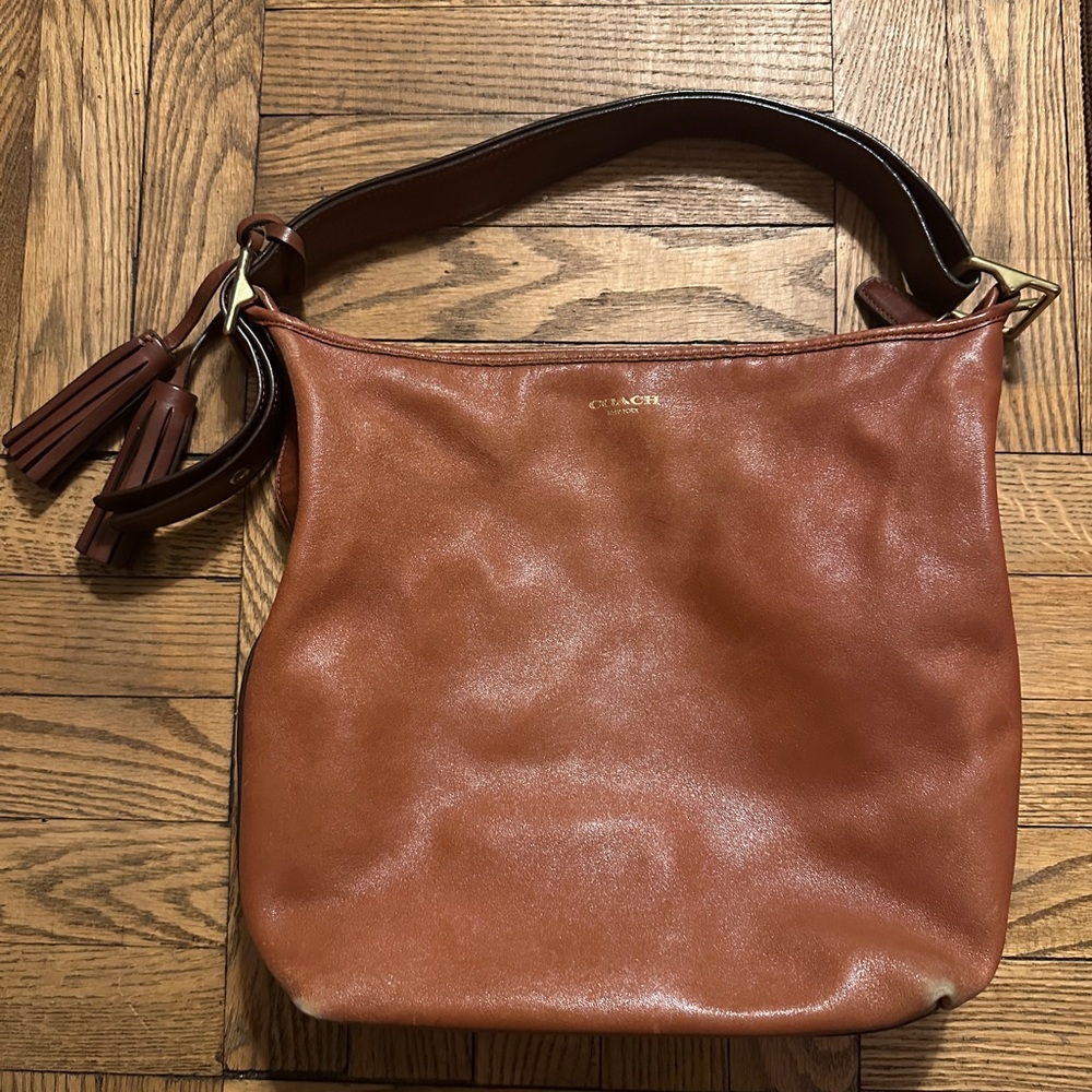 Vintage Coach bag brown leather with tassels - Picture 2 of 12